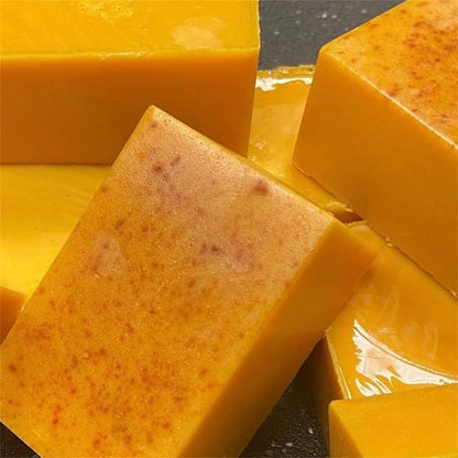 Gzwccvsn 2PCS Turmeric Soap Bar, Organic Turmeric Soap for Dark Spots & Acne, for Hyperpigmentation, Smooth Skin, All Natural Turmeric Soap Bar, Deep Cleansing Turmeric Soap